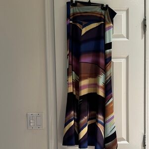 Ariella Vibrant Maxi Skirt in Purple and Brown